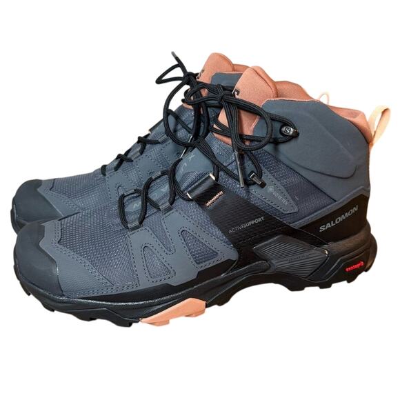 Salomon Women’s X Ultra 4 Gore-Tex GTX Hiking Trail Boot Ebony/Mocha Size 10.5 - Picture 2 of 11